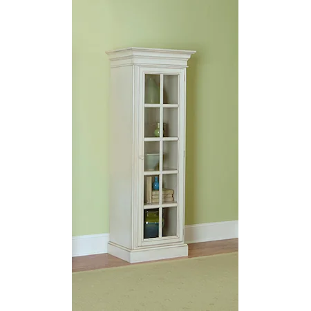 Small Library Cabinet with 1 Glass Door and 5 Shelves